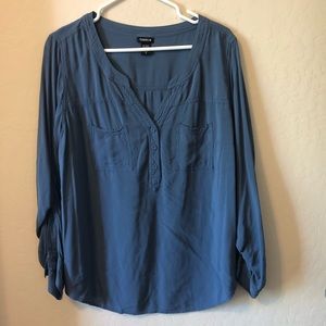 Torrid plus size mute blue dress blouse 1 1X